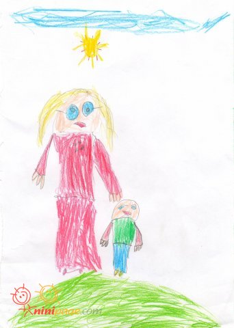 نقاشی زینب کوچولو در 5 سالگی با موضوع مادر